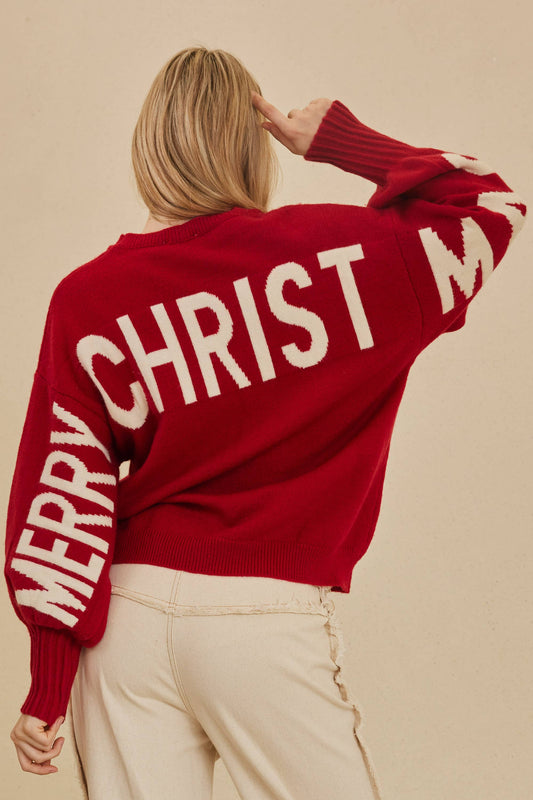 Oversized "Merry Christmas" Sweater