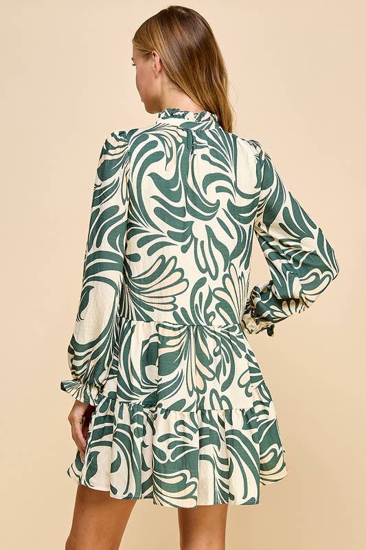 Botanical Breeze Tiered Mini Dress