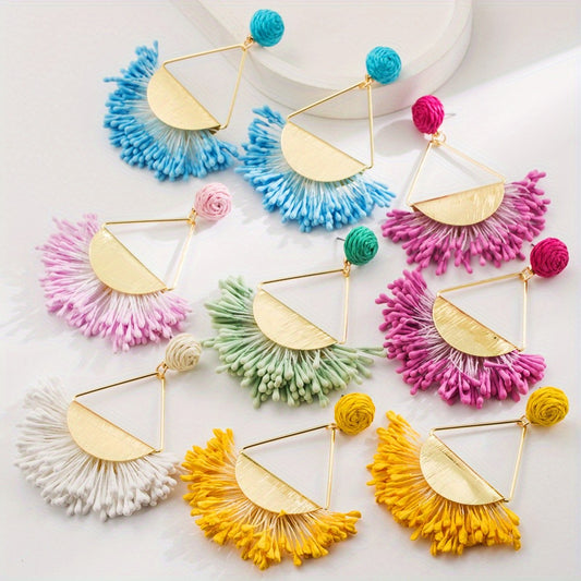 Vibrant Tassel Statement Earrings