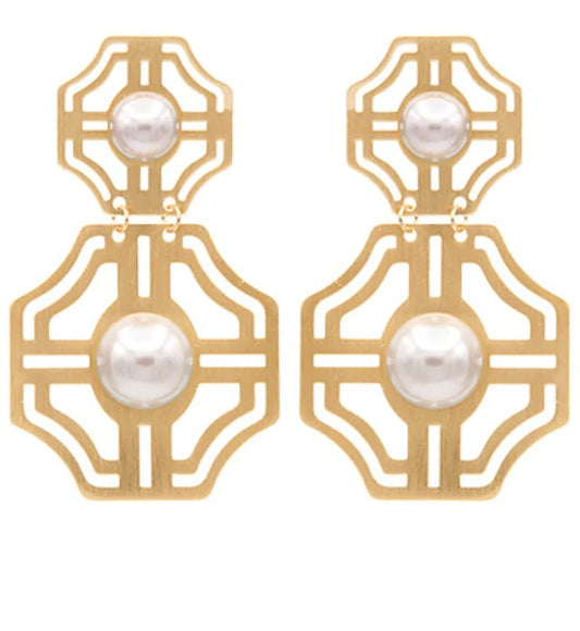 Octagon Drop Earrings