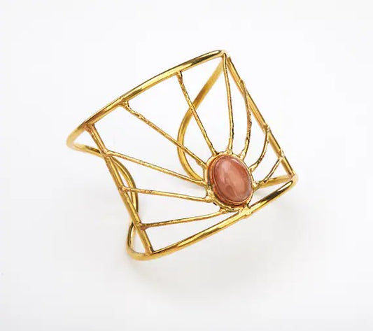 Betty Carre Veneto Aventurine Brass Bracelet