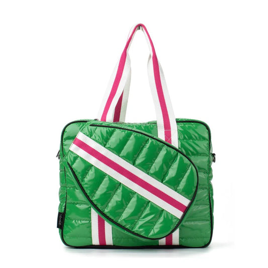 Green & Pink Puffer Pickle Ball Tote - The Jennifer Collection