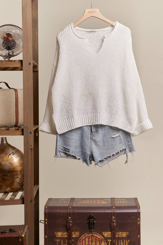 Ivory Relaxed Knit Sweater