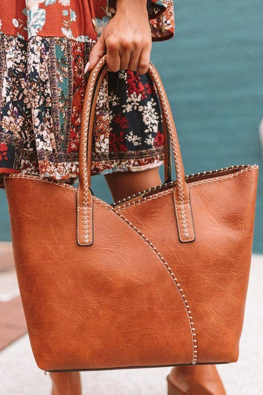 2-in-1 Stitch Shoulder Tote