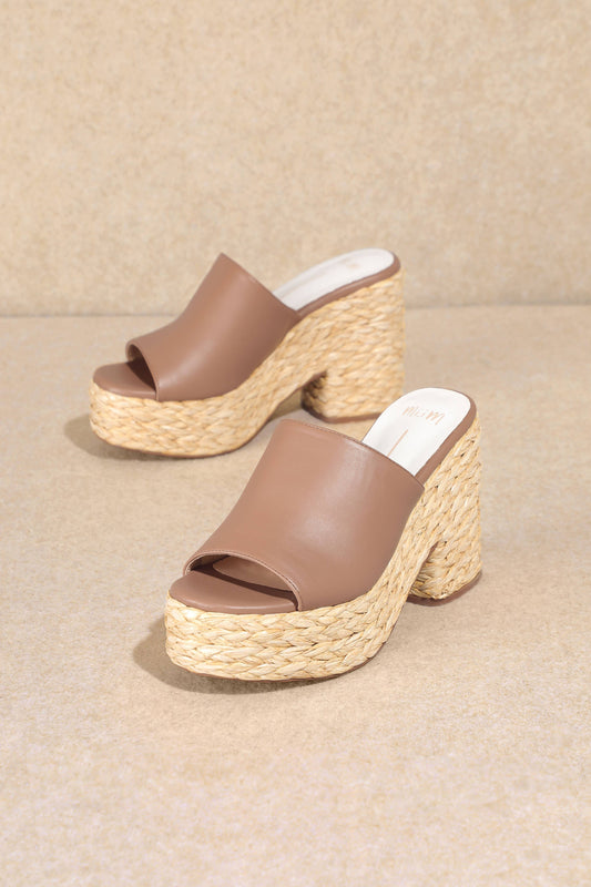 Tan Heeled Wedges