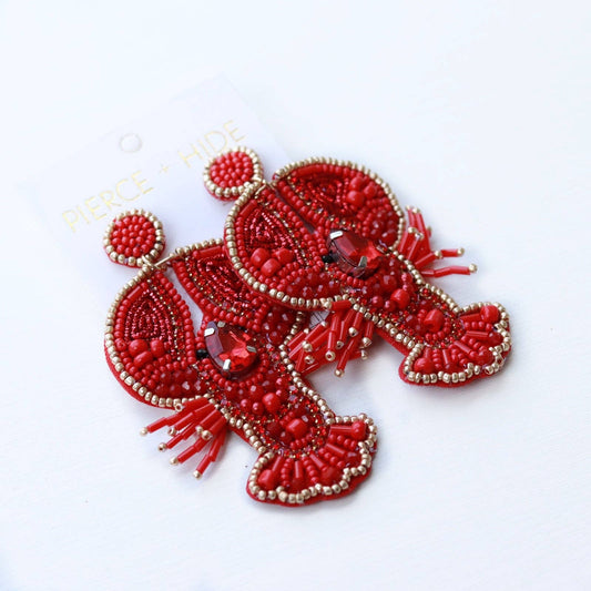 Custom Beaded Lobster Earring | Nautical Earrings