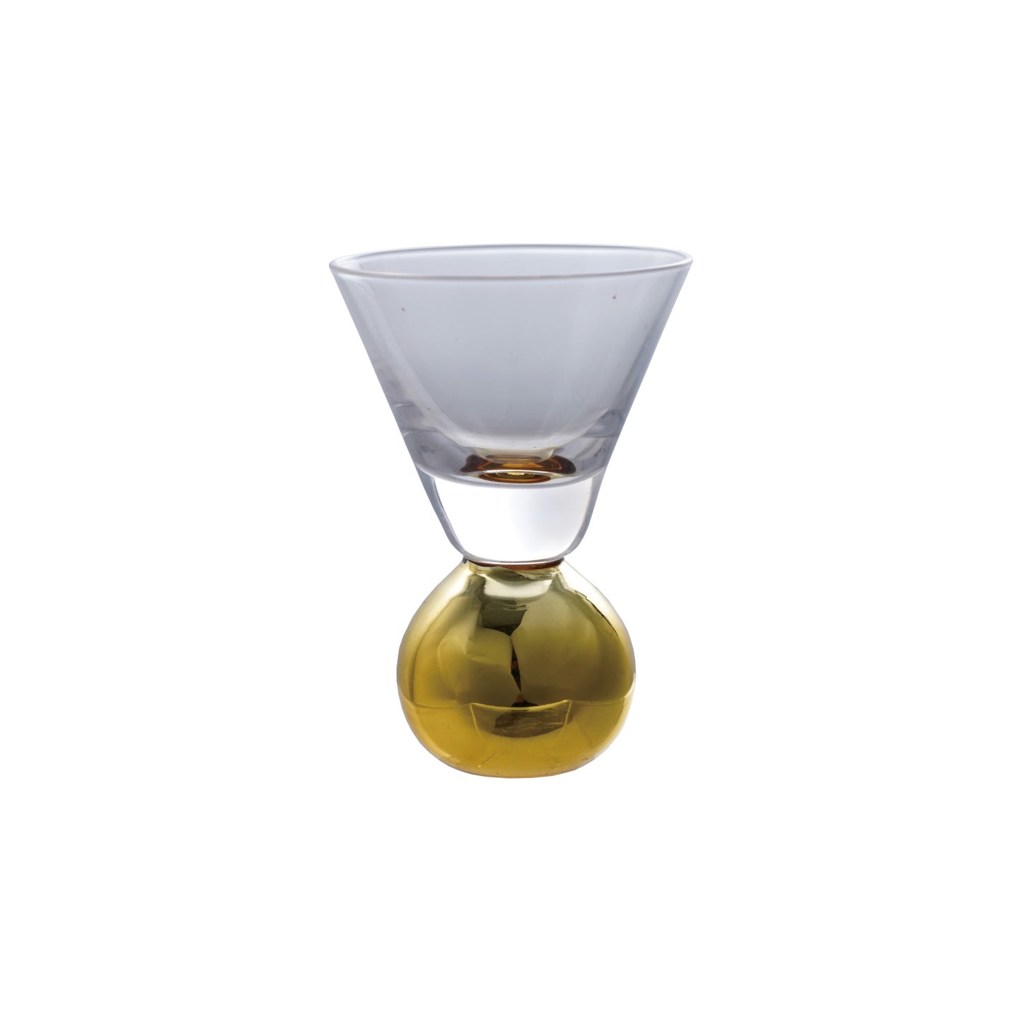 12 oz. Martini Glass w/ Gold Electroplated Ball Stem