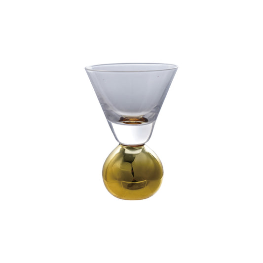 12 oz. Martini Glass w/ Gold Electroplated Ball Stem