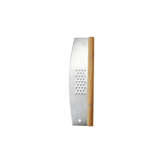 Stainless Steel & Rubberwood Pizza Cutter w/ Grater, Natural -