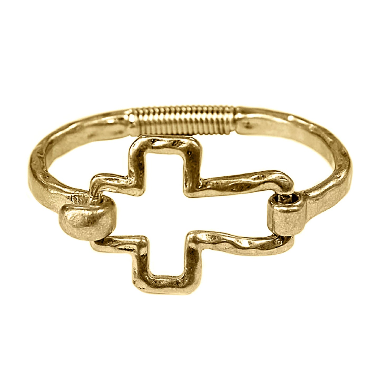 Hammered Cross Hinge Bangle