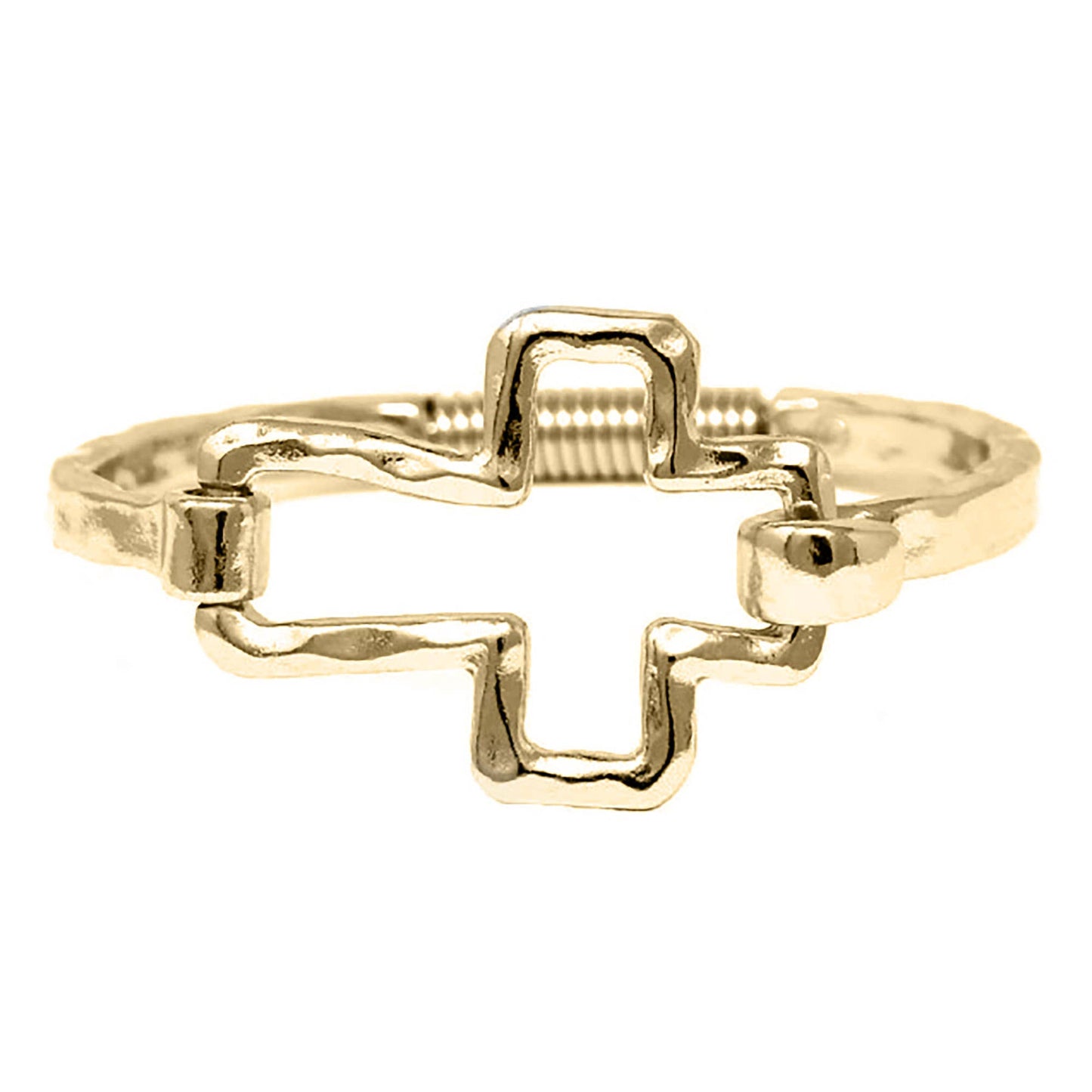 Hammered Cross Hinge Bangle
