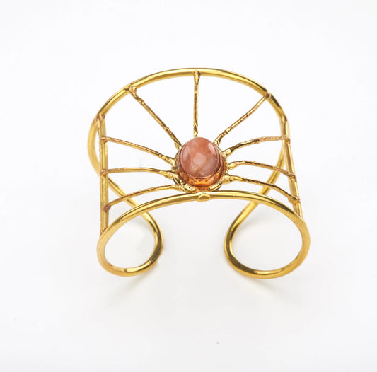 Betty Carre Veneto Aventurine Brass Bracelet