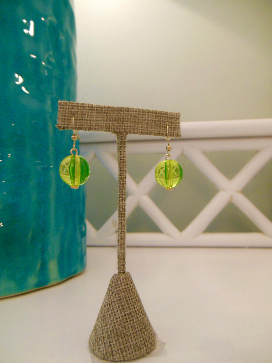 Green Globe Earrings